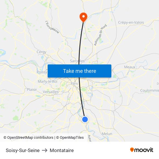 Soisy-Sur-Seine to Montataire map