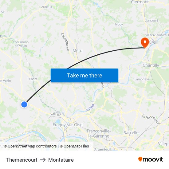 Themericourt to Montataire map