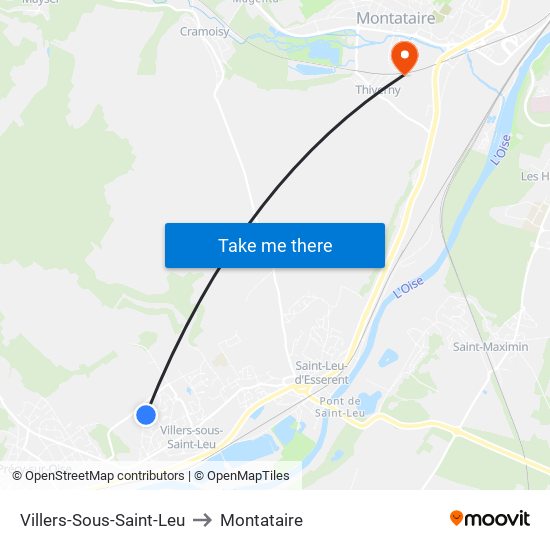 Villers-Sous-Saint-Leu to Montataire map