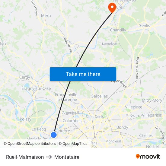 Rueil-Malmaison to Montataire map
