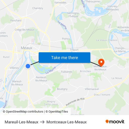 Mareuil-Les-Meaux to Montceaux-Les-Meaux map