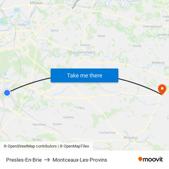 Presles-En-Brie to Montceaux-Les-Provins map