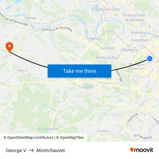 George V to Montchauvet map
