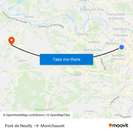 Pont de Neuilly to Montchauvet map