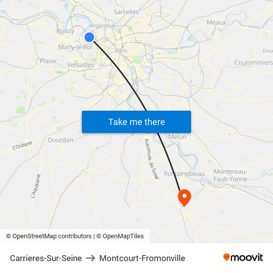 Carrieres-Sur-Seine to Montcourt-Fromonville map