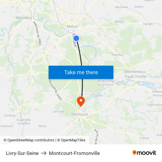 Livry-Sur-Seine to Montcourt-Fromonville map