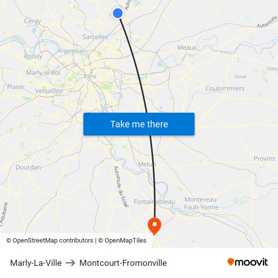 Marly-La-Ville to Montcourt-Fromonville map