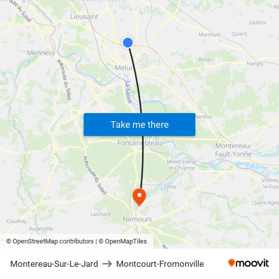 Montereau-Sur-Le-Jard to Montcourt-Fromonville map