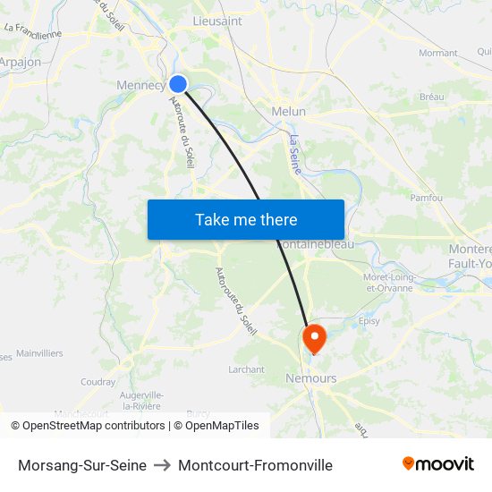 Morsang-Sur-Seine to Montcourt-Fromonville map
