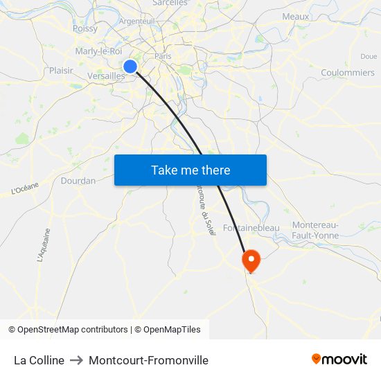 La Colline to Montcourt-Fromonville map