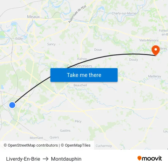 Liverdy-En-Brie to Montdauphin map
