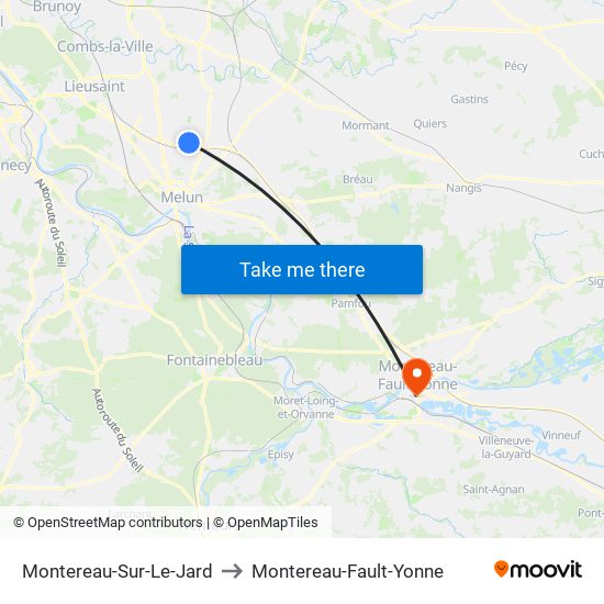 Montereau-Sur-Le-Jard to Montereau-Fault-Yonne map