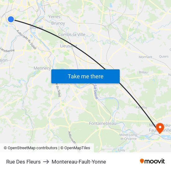 Rue Des Fleurs to Montereau-Fault-Yonne map