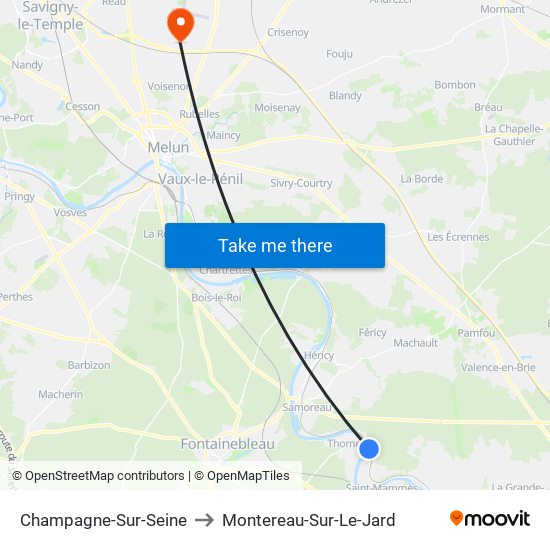 Champagne-Sur-Seine to Montereau-Sur-Le-Jard map