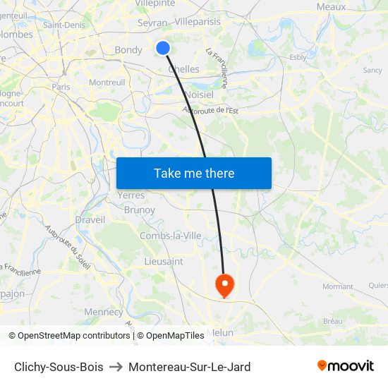 Clichy-Sous-Bois to Montereau-Sur-Le-Jard map