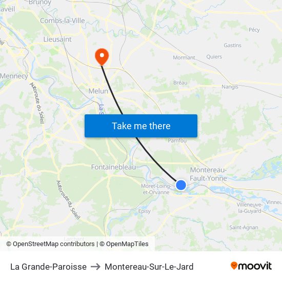 La Grande-Paroisse to Montereau-Sur-Le-Jard map