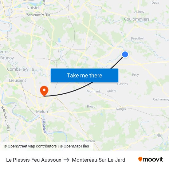 Le Plessis-Feu-Aussoux to Montereau-Sur-Le-Jard map