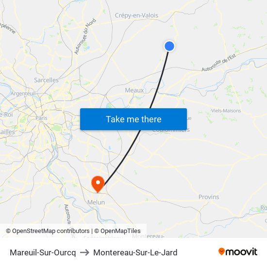 Mareuil-Sur-Ourcq to Montereau-Sur-Le-Jard map