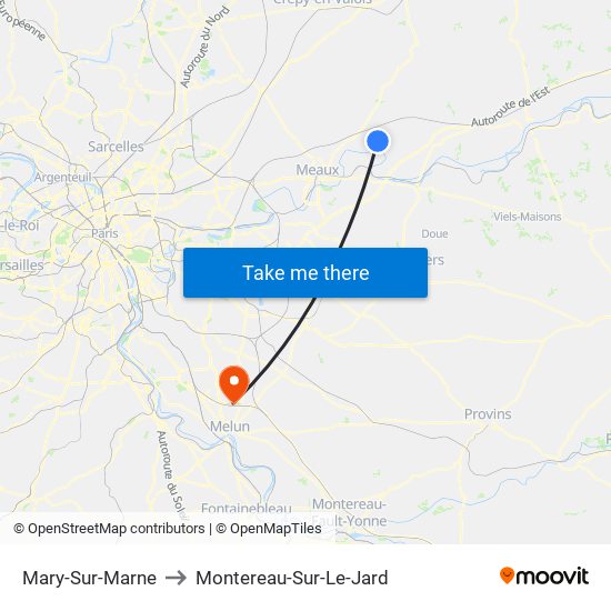 Mary-Sur-Marne to Montereau-Sur-Le-Jard map