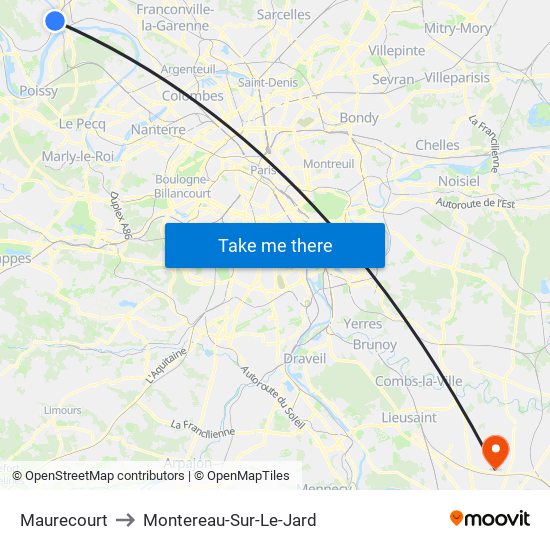 Maurecourt to Montereau-Sur-Le-Jard map