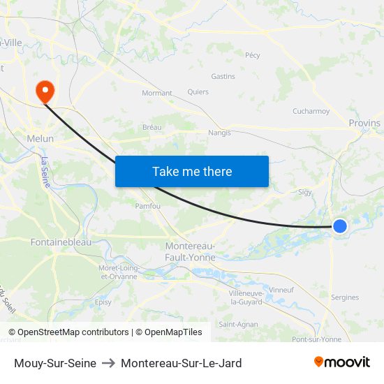 Mouy-Sur-Seine to Montereau-Sur-Le-Jard map