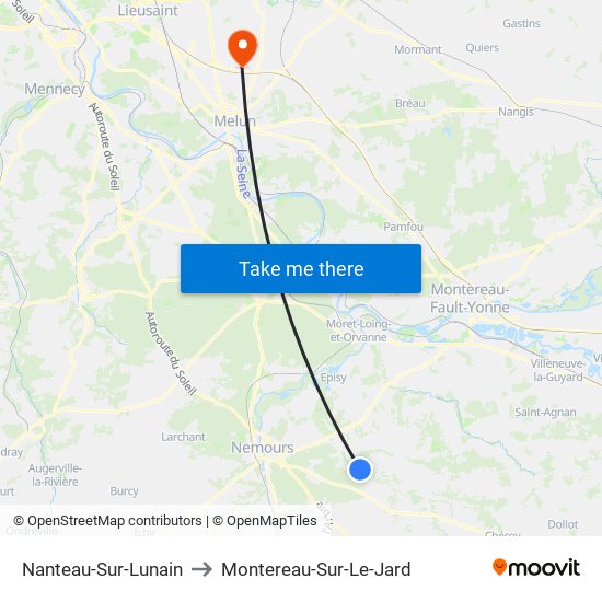 Nanteau-Sur-Lunain to Montereau-Sur-Le-Jard map
