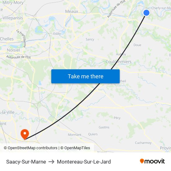 Saacy-Sur-Marne to Montereau-Sur-Le-Jard map