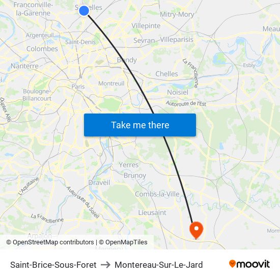 Saint-Brice-Sous-Foret to Montereau-Sur-Le-Jard map