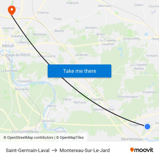 Saint-Germain-Laval to Montereau-Sur-Le-Jard map