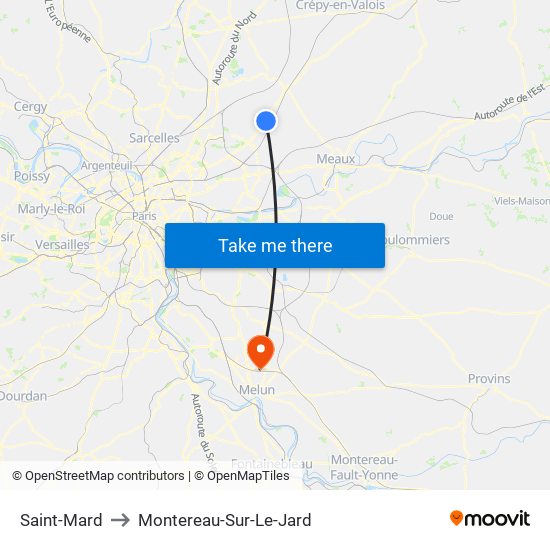 Saint-Mard to Montereau-Sur-Le-Jard map