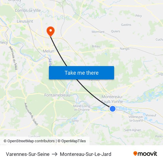 Varennes-Sur-Seine to Montereau-Sur-Le-Jard map