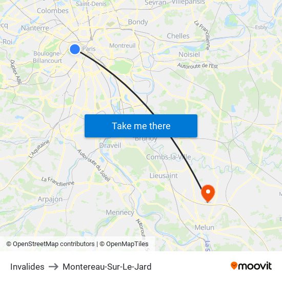 Invalides to Montereau-Sur-Le-Jard map