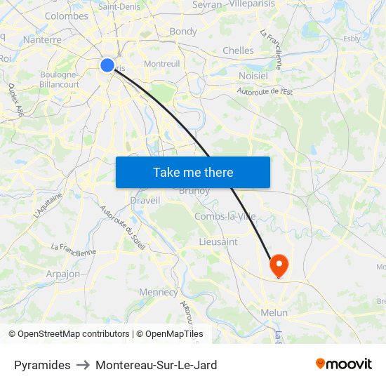 Pyramides to Montereau-Sur-Le-Jard map