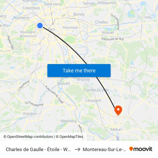 Charles de Gaulle - Étoile - Wagram to Montereau-Sur-Le-Jard map