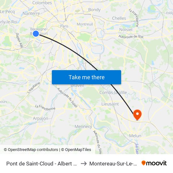 Pont de Saint-Cloud - Albert Kahn to Montereau-Sur-Le-Jard map