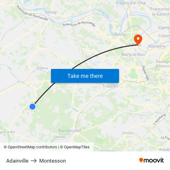 Adainville to Montesson map