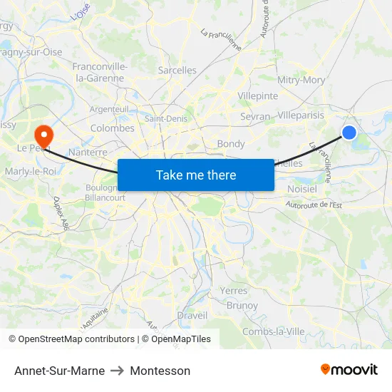 Annet-Sur-Marne to Montesson map