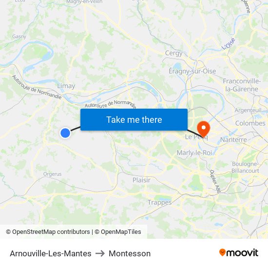 Arnouville-Les-Mantes to Montesson map
