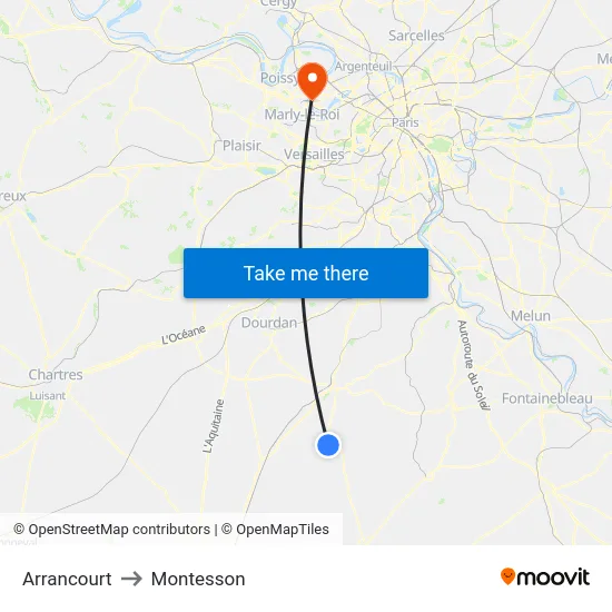 Arrancourt to Montesson map