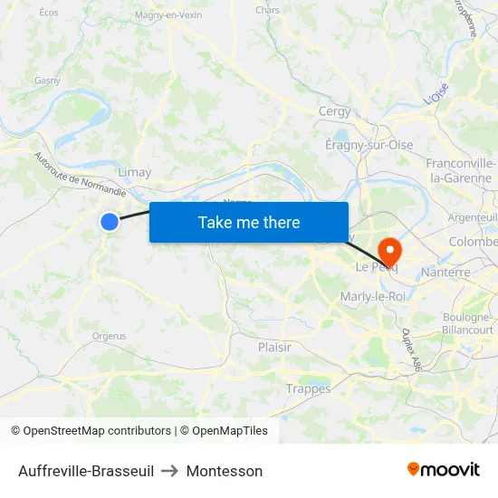 Auffreville-Brasseuil to Montesson map