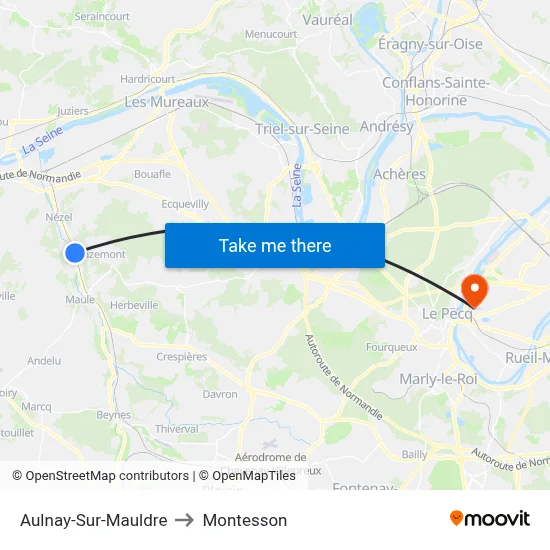 Aulnay-Sur-Mauldre to Montesson map