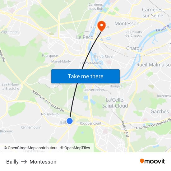 Bailly to Montesson map