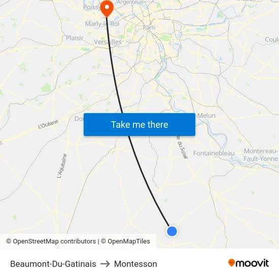 Beaumont-Du-Gatinais to Montesson map