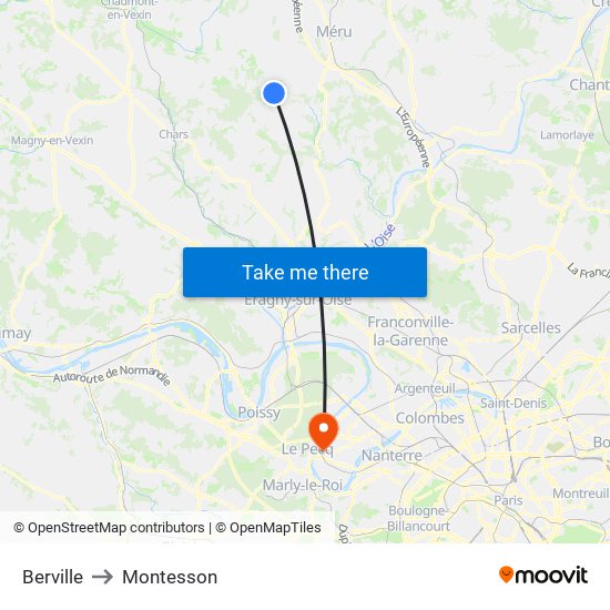 Berville to Montesson map