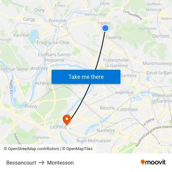 Bessancourt to Montesson map