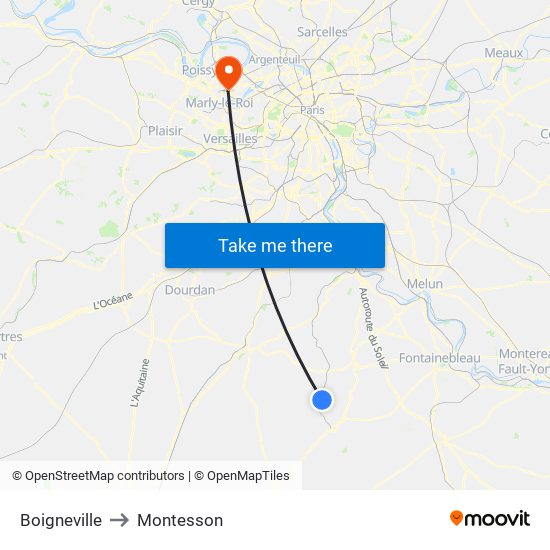 Boigneville to Montesson map
