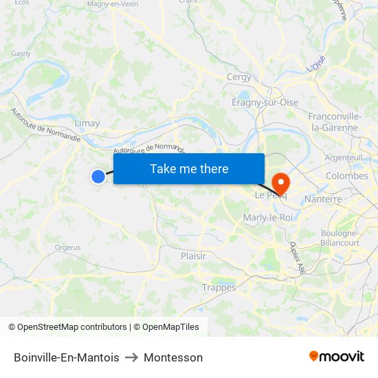 Boinville-En-Mantois to Montesson map