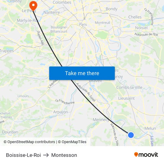Boissise-Le-Roi to Montesson map