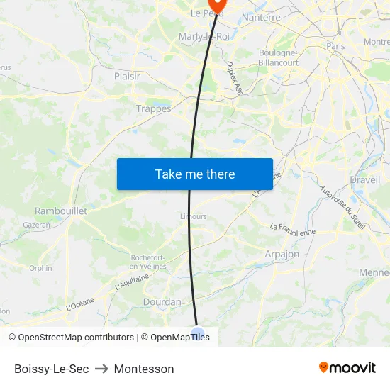 Boissy-Le-Sec to Montesson map