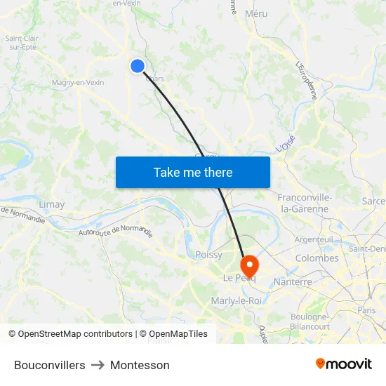 Bouconvillers to Montesson map